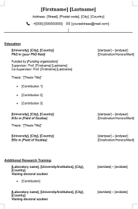 capture academic cv